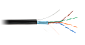 Кабель F/UTP 4 пары, Кат.5е, медный, внешний, PE -40, с тросом, черный, 305м