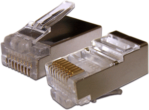 Коннектор для кабеля TWT-PL45/S-8P8C-6 RJ-45 8P8C FTP Кат. 6 TWT, экранированный, универсальный, 100 шт. в упак.