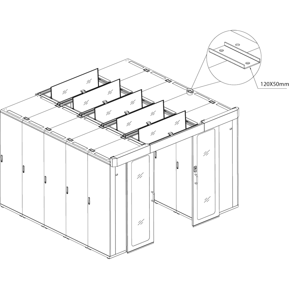 Планка для соединения шкафов серии Business с фиксацией на крыше__