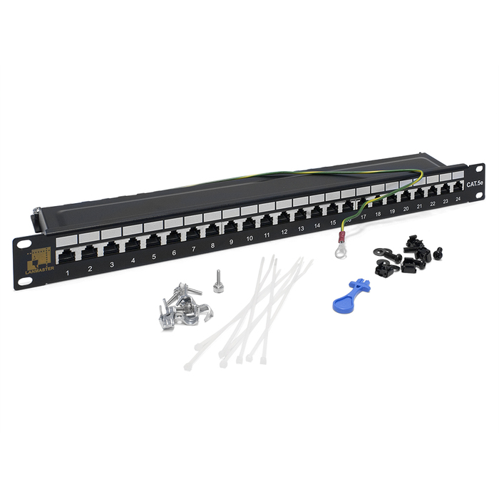 Патч-панель LAN-PPL24S5E 19", 24 порта RJ-45, категория 5e, STP, 1U, LANMASTER