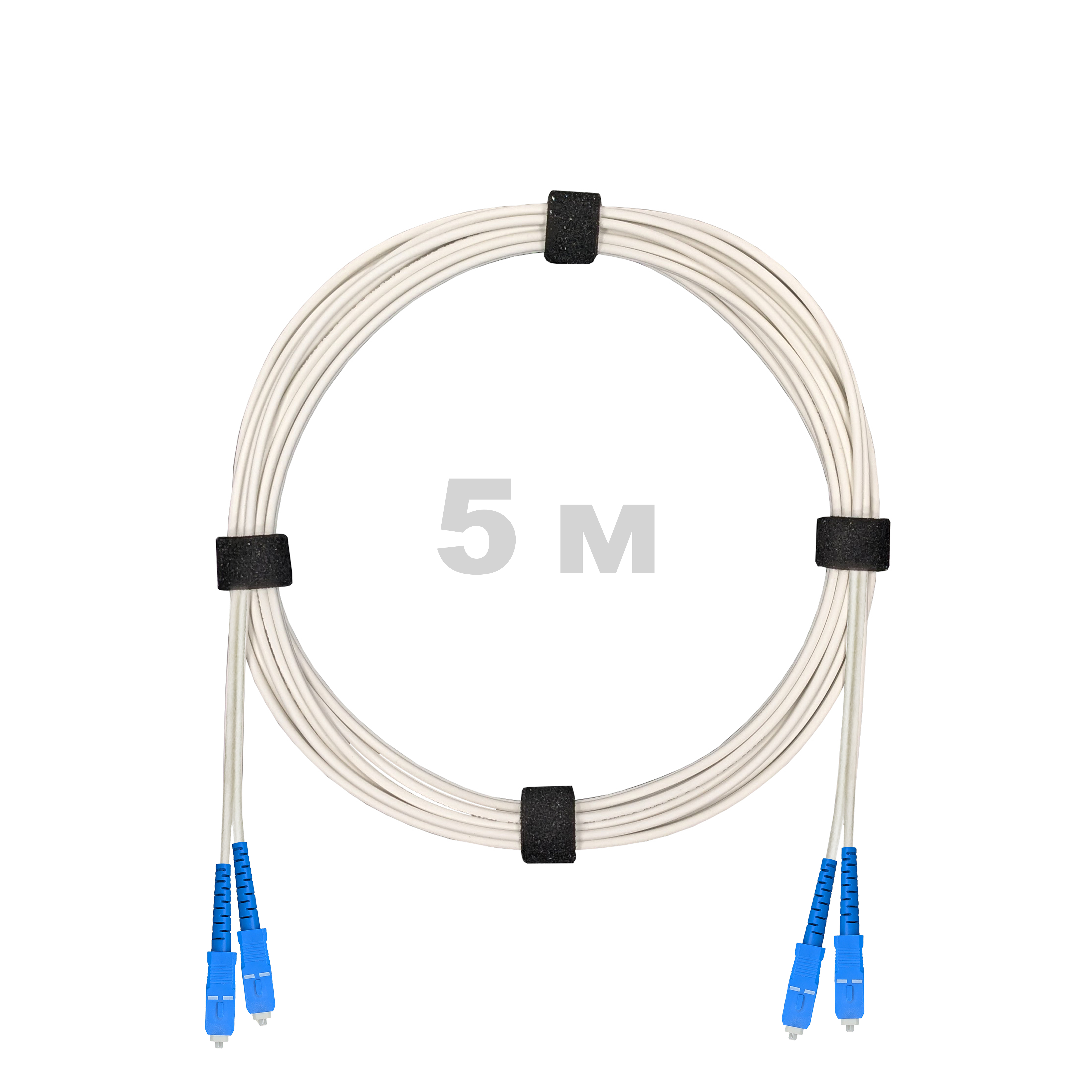 Патч-корд оптический армированный бронированный SC/UPC-SC/UPC SM (G.657A1) Duplex 2.0mm LSZH, ,белый, 5 м.