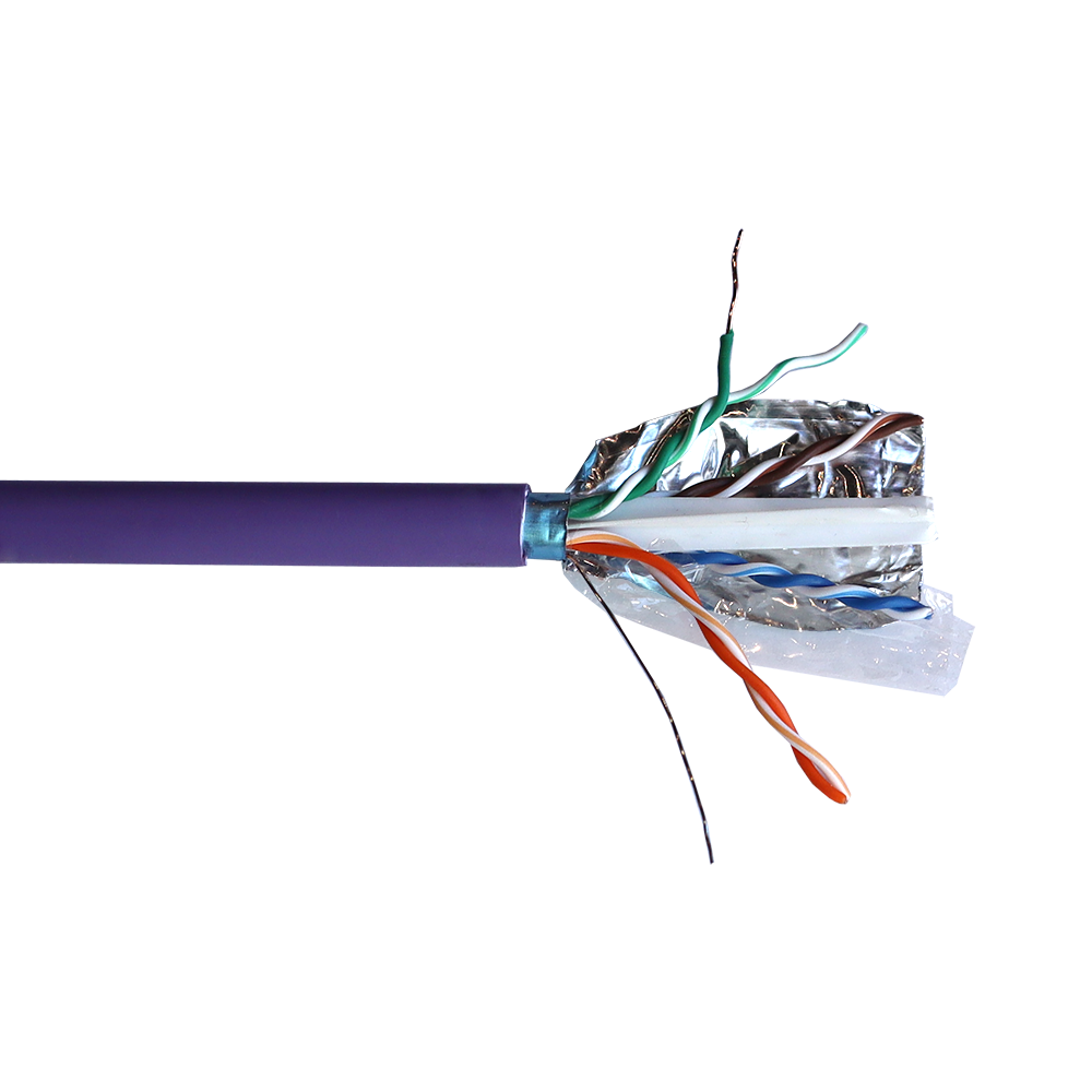 Кабель TWT FTP, 4 пары, Кат.6, нг(А)-LS, IEC 60332-3, 305 метров, фиолетовый__