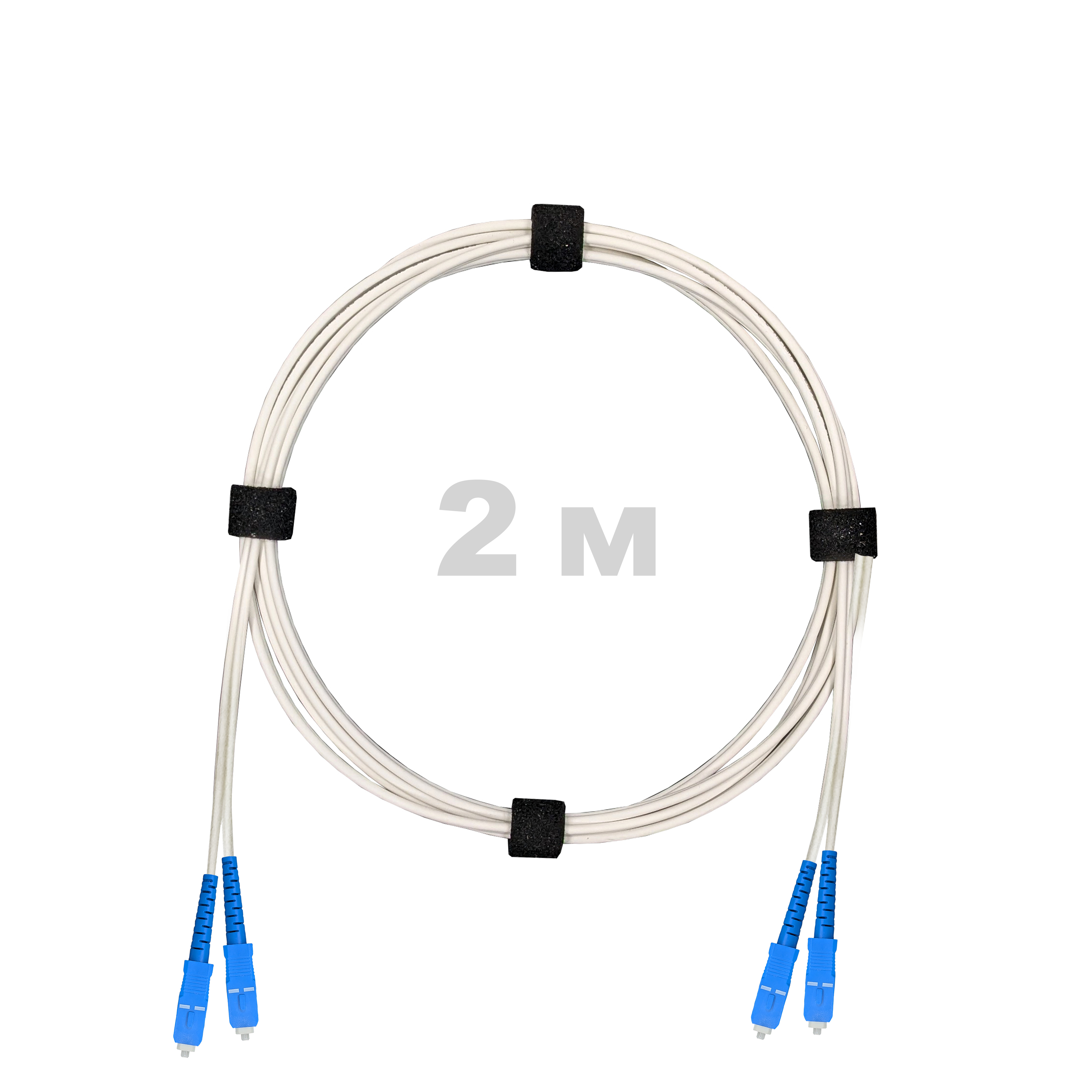 Патч-корд оптический армированный бронированный SC/UPC-SC/UPC SM (G.657A1) Duplex 3.0mm LSZH, ,белый, 2 м.