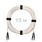 Патч-корд оптический армированный бронированный FC/UPC-FC/UPC SM (G.657A1) Duplex 2.0mm LSZH, ,белый, 15 м.