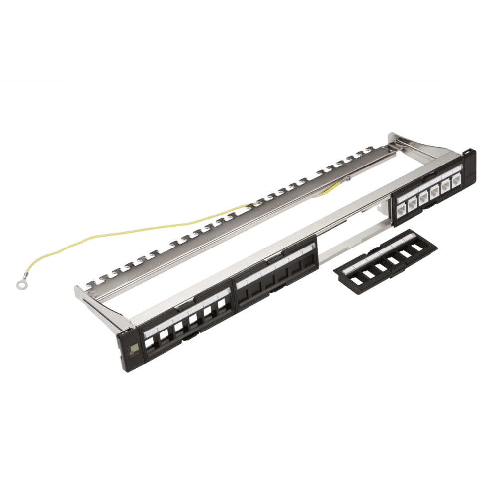 Панель модульная 19", экранированная, на 4 вставки, 1U__
