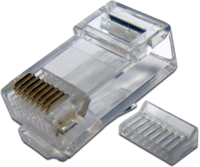 Коннектор проводов TWT-PL45-8P8C-V RJ-45 8P8C UTP Кат. 5e TWT, универсальный, со вставкой, 100 шт. в упак.