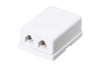 Розетка телефонная  RJ-11(6p4c), двойная, внешняя, белая, TWIST