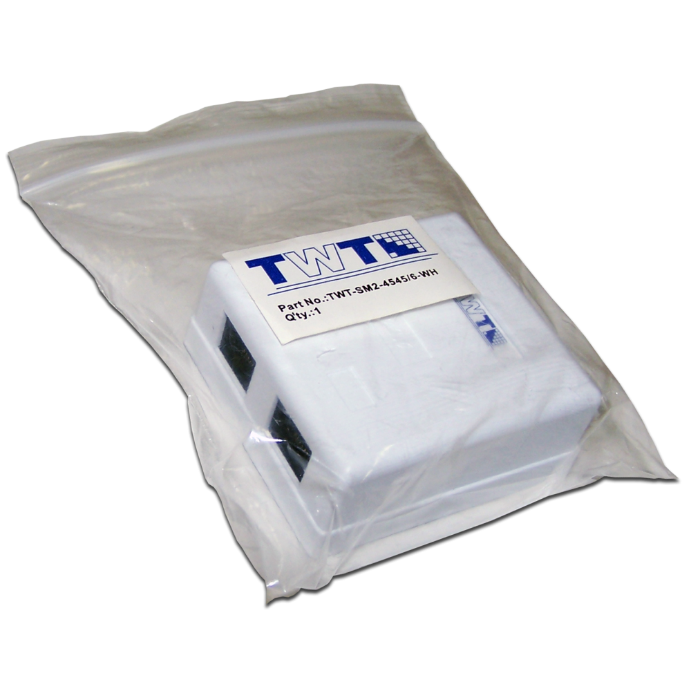 Настенная розетка, 2 порта RJ-45 категории 6, UTP, белая__