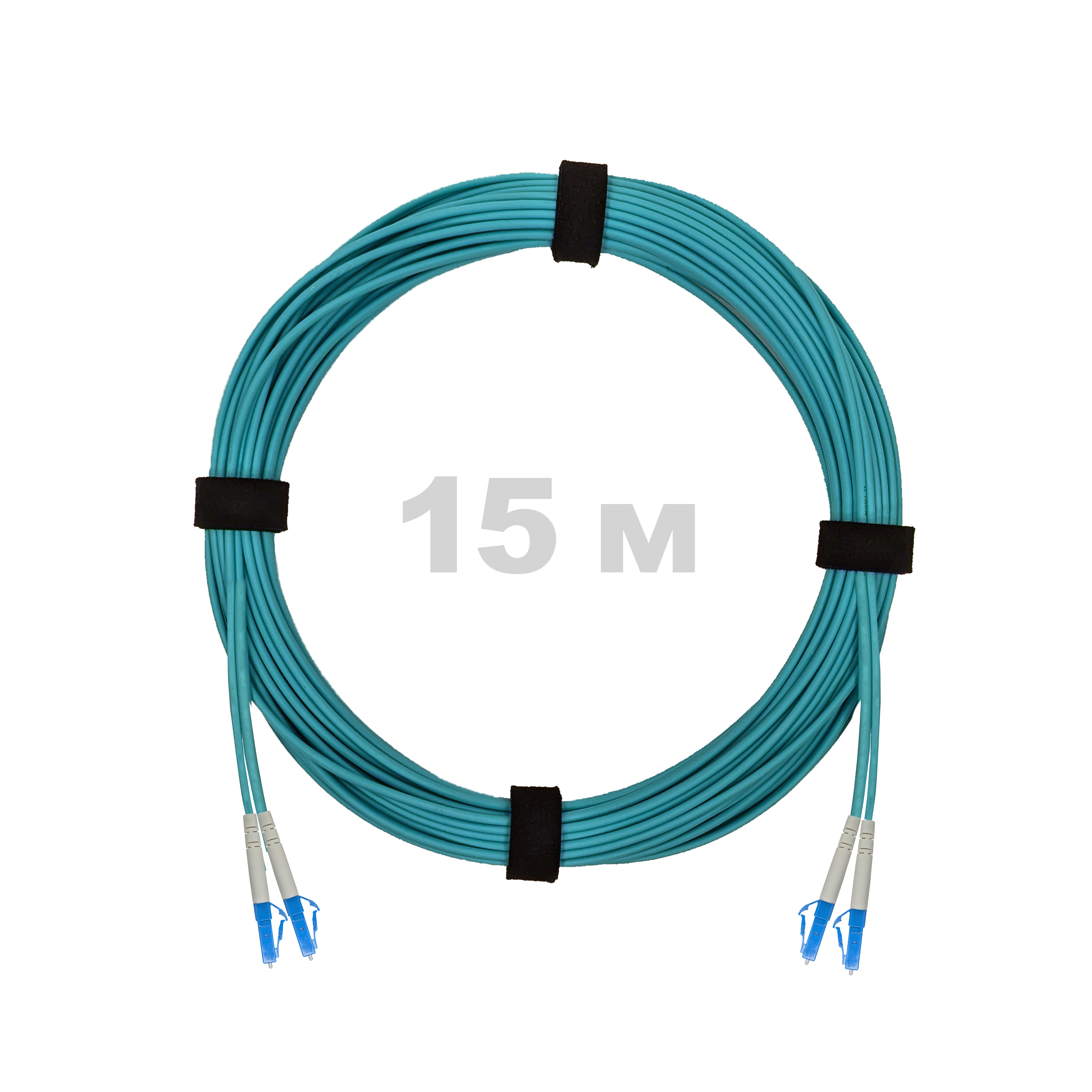 Патч-корд оптический армированный бронированный LC/UPC-LC/UPC MM (OM3) Duplex 2.0mm LSZH, 15 м.