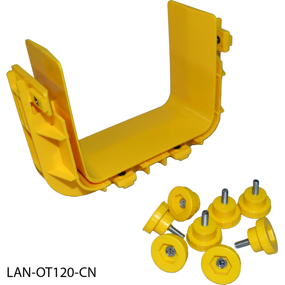 Соединитель оптического лотка 360 мм, желтый