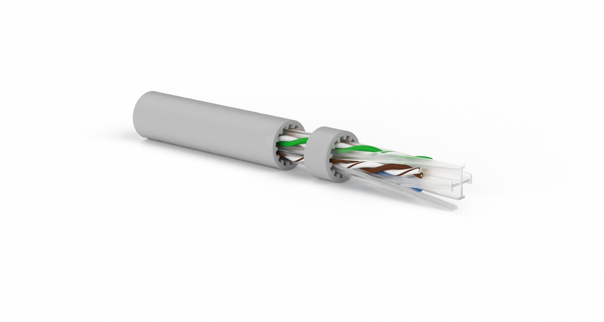 Кабель UUTP4-C6A-S23-IN-LSZH-GY-500 UTP 4 пары внутренний LSZH Hyperline Cat.6а  23 AWG одножильный
