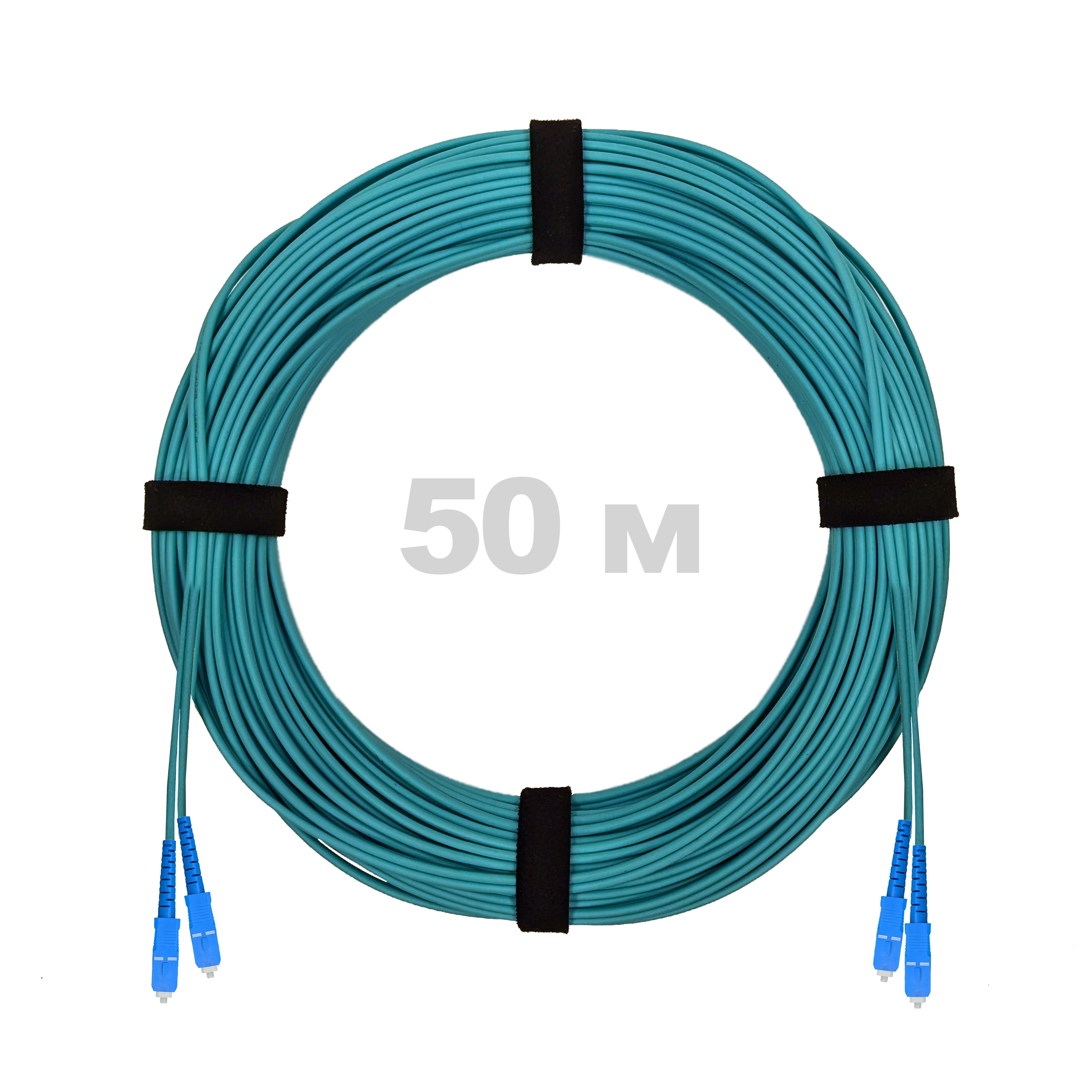Патч-корд оптический армированный бронированный SC/UPC-SC/UPC MM (OM3) Duplex 3.0mm LSZH, 50 м.