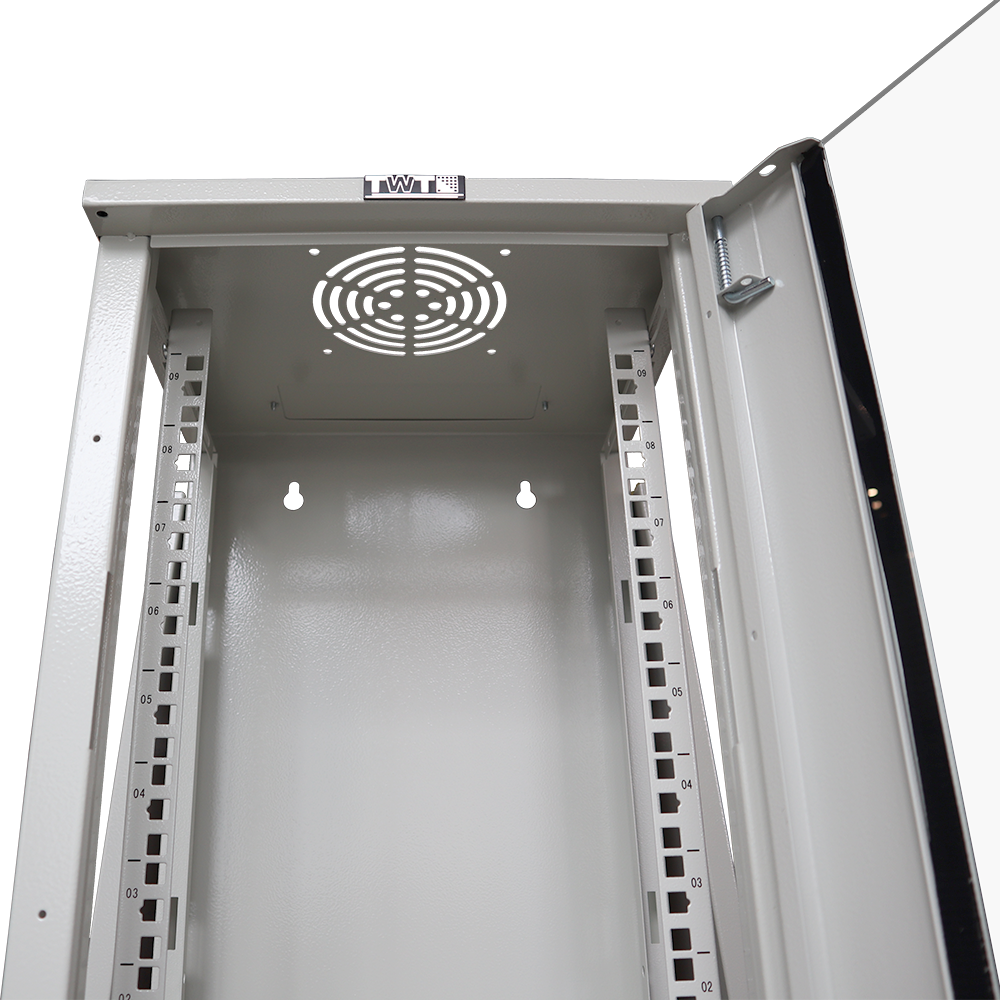 Шкаф настенный 10", 12U 312x300, стеклянная дверь, серый, установочный размер 236 мм__