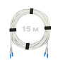 Патч-корд оптический армированный бронированный LC/UPC-LC/UPC SM (G.657A1) Duplex 3.0mm LSZH, ,белый, 15 м.