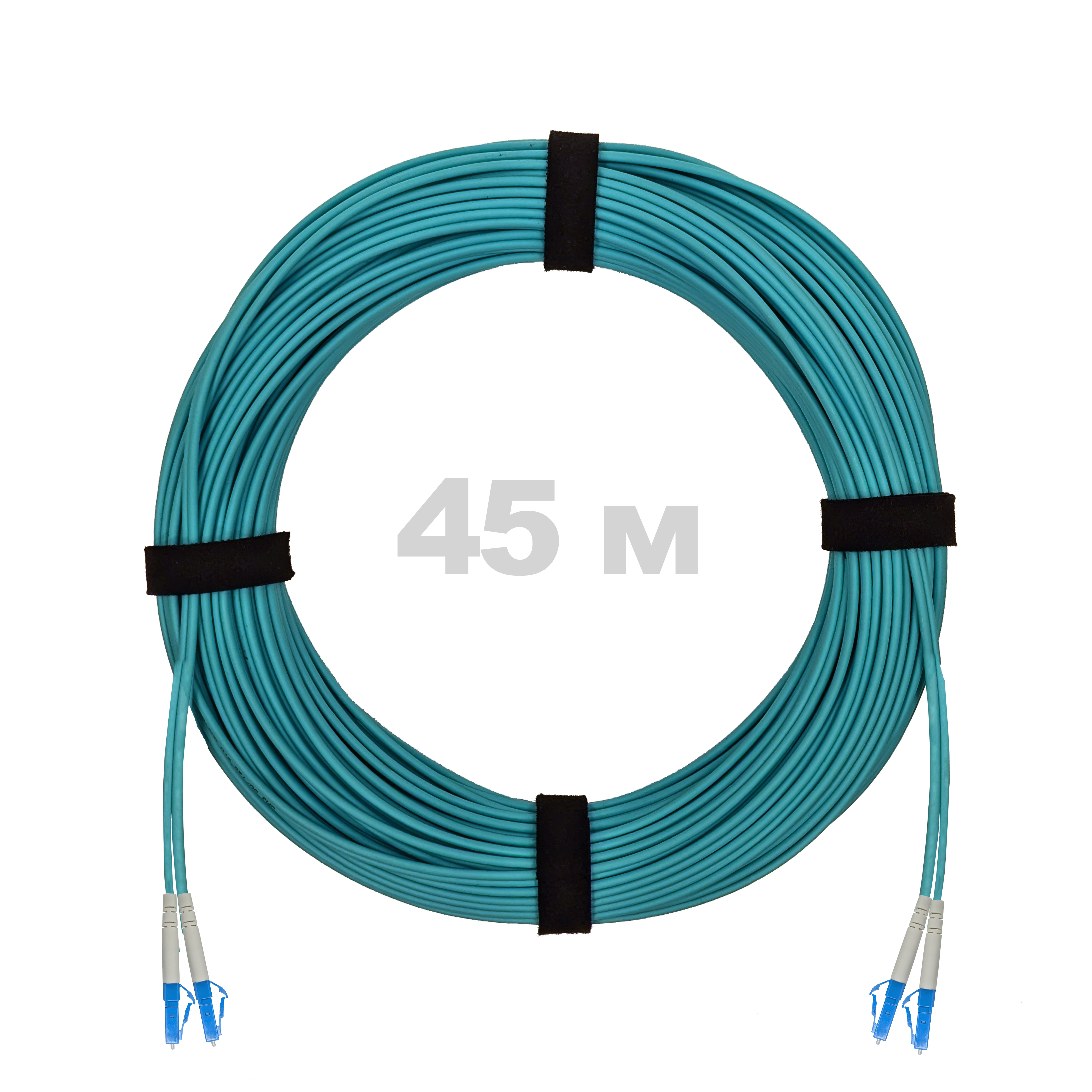 Патч-корд оптический LC/UPC-LC/UPC MM (OM3) 3mm duplex LSZH,  45 м.