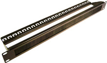 Кабельный органайзер 19" c щеточным вводом, 1U + скоба LAN-ORG/BPSB-1U