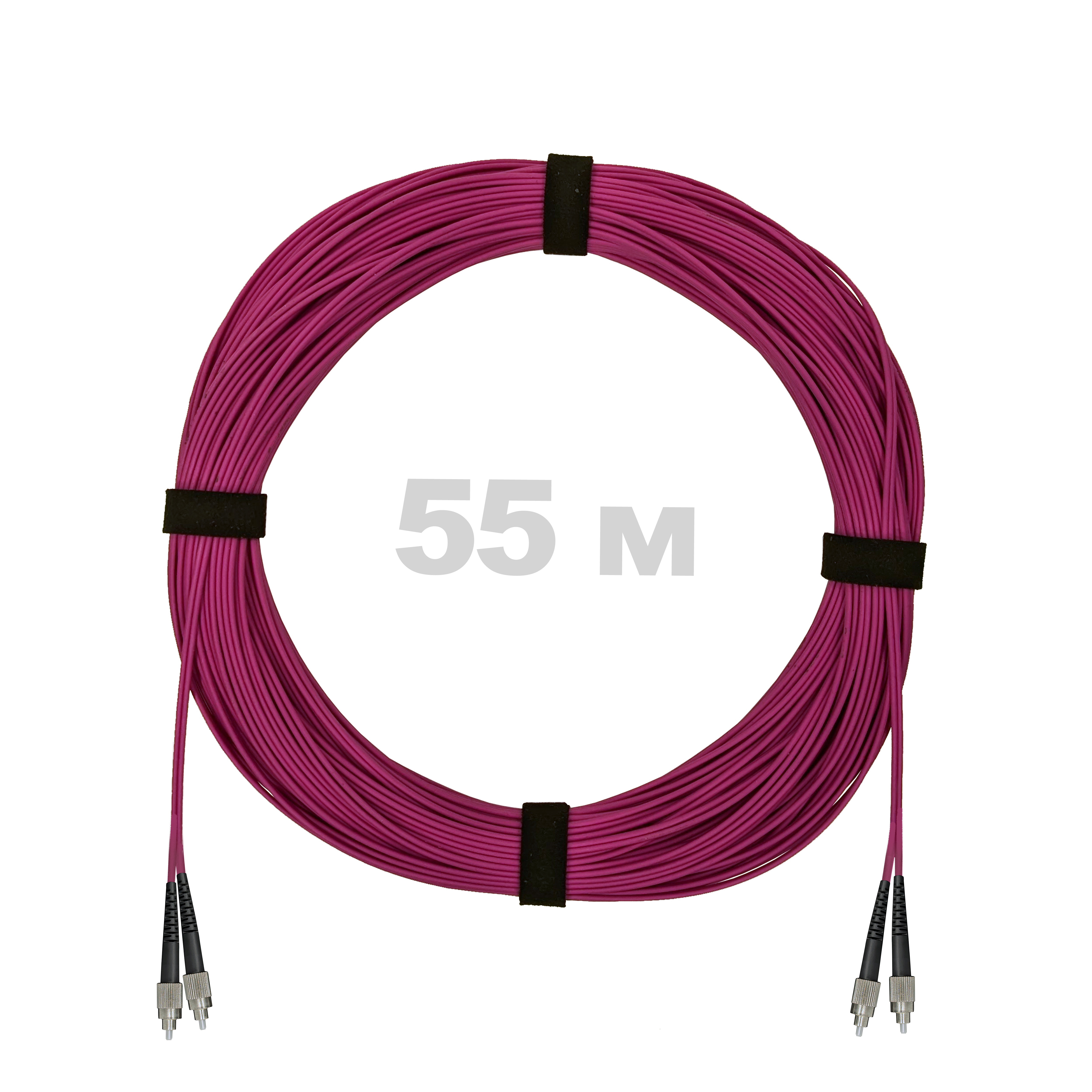 Патч-корд оптический FC/UPC-FC/UPC MM (OM4) 2mm duplex LSZH,  55 м.