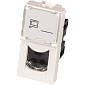 Вставка Mosaic 22.5x45, RJ-45 UTP, кат.6, со шторкой и увеличенным окном маркировки, белая
