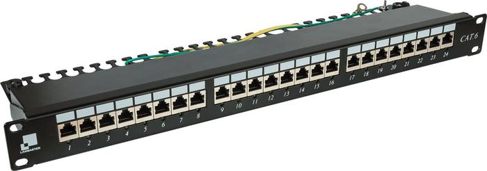 Патч-панель LAN-PPi24S6 Lanmaster 24 порта с индикаторами, STP, кат.6, 1U