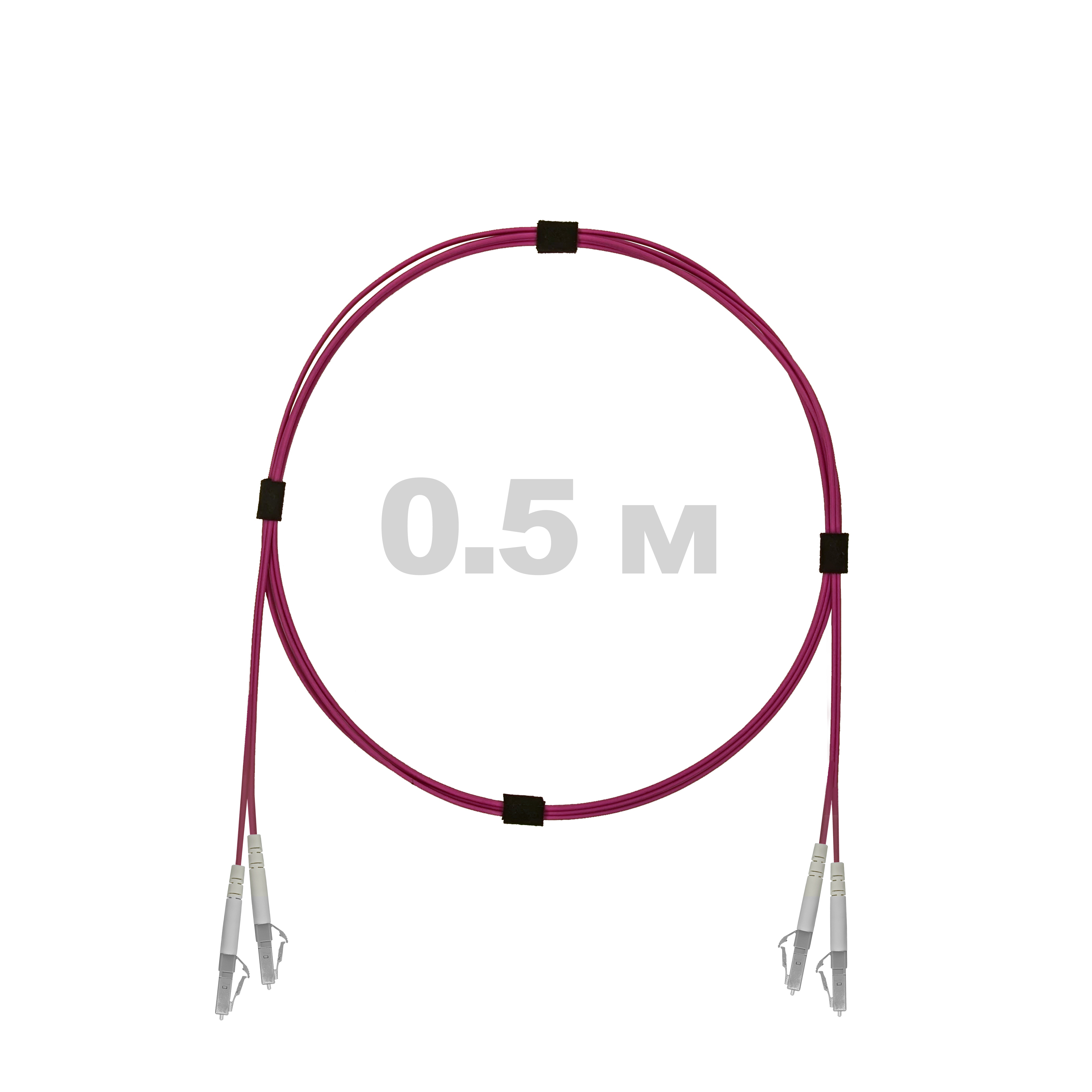 Патч-корд оптический армированный бронированный LC/UPC-LC/UPC MM (OM4) Duplex 3.0mm LSZH, 0.5 м.