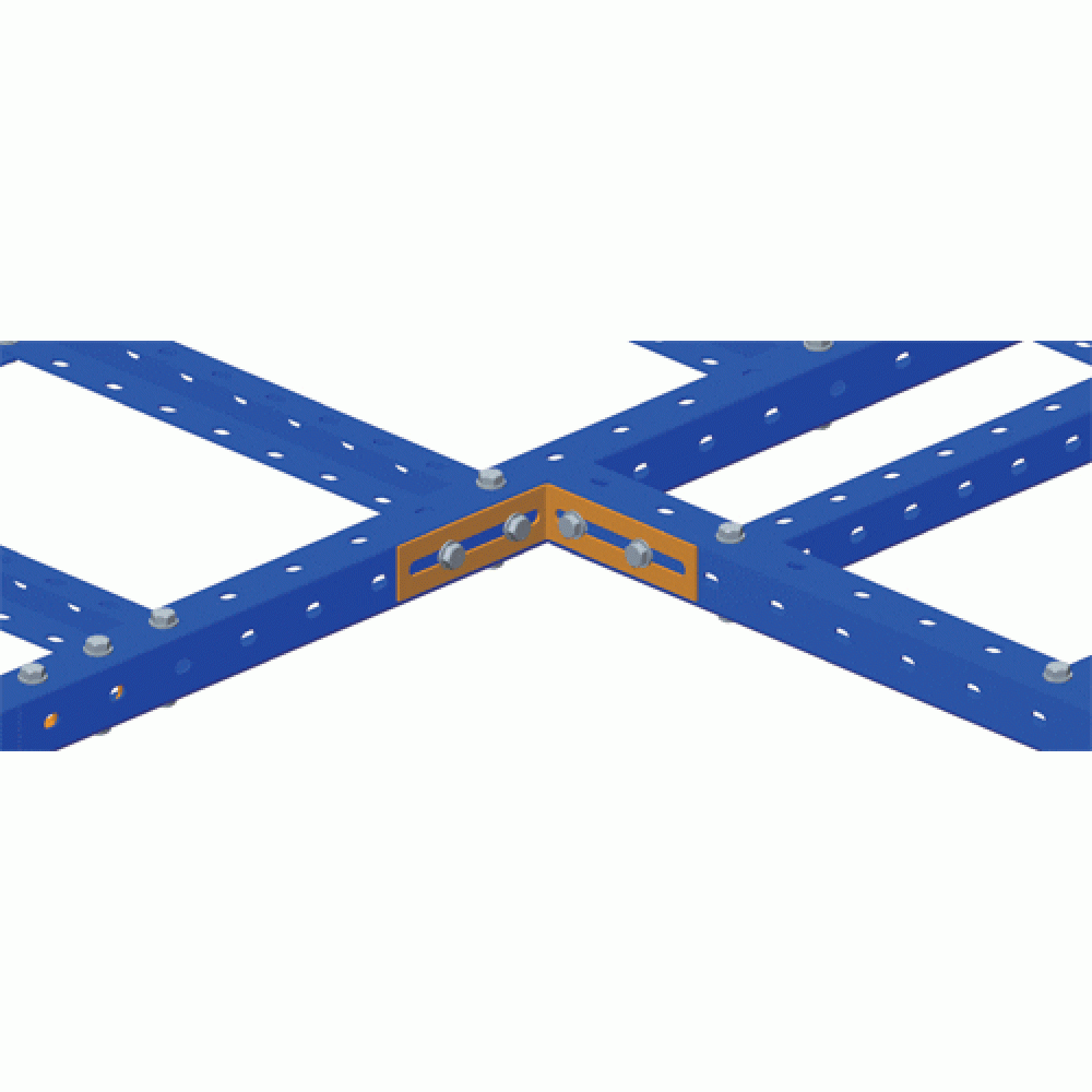 Соединитель угловой 100 мм для стального лестничного лотка, серый__