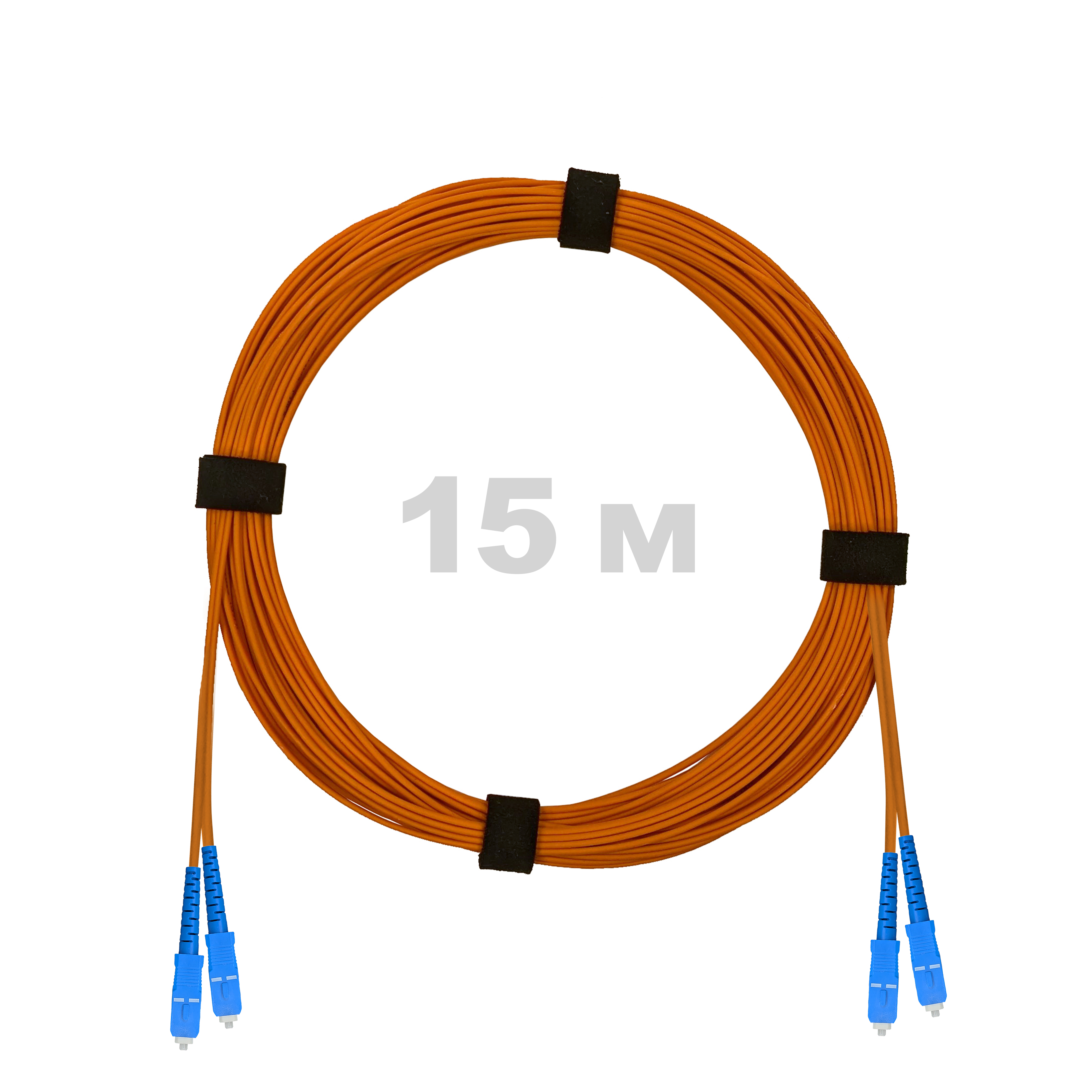 Патч-корд оптический армированный бронированный SC/UPC-SC/UPC MM (OM2) Duplex 3.0mm LSZH, 15 м.