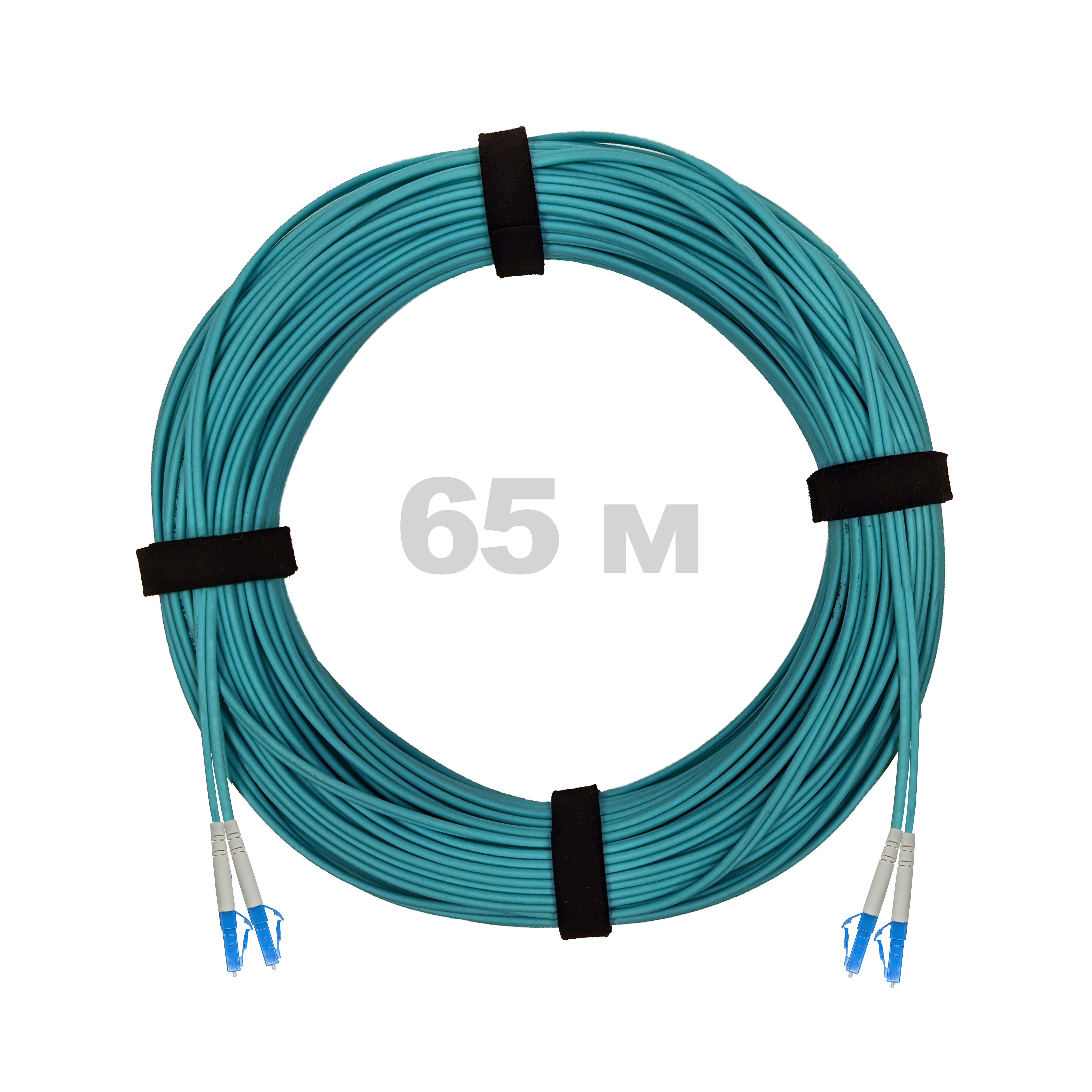 Патч-корд оптический LC/UPC-LC/UPC MM (OM3) 2mm duplex LSZH,  65 м.