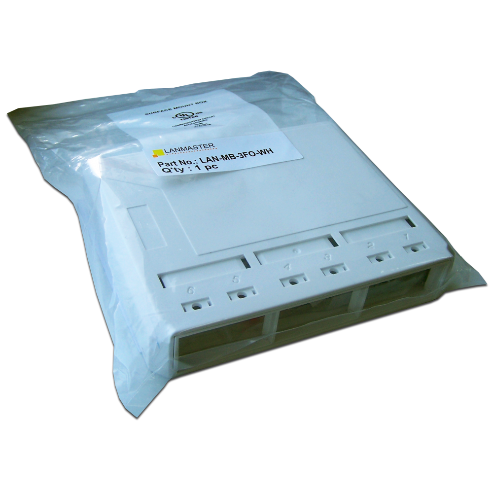 Коробка настенная оптическая на 3 модульные вставки, белая__