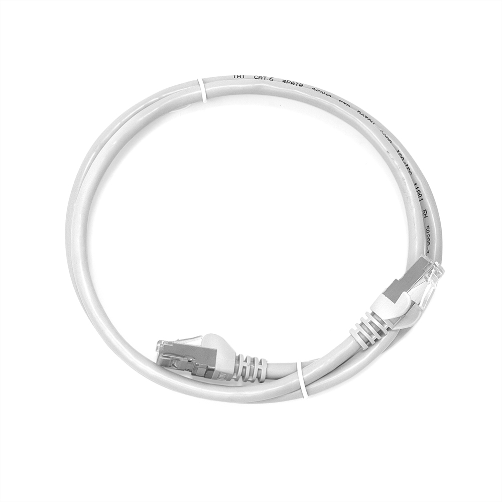 Патч-корд TWT-45-45-1.0/S6-GY RJ45 - RJ45, 4 пары, FTP, категория 6, 1 м, серый,