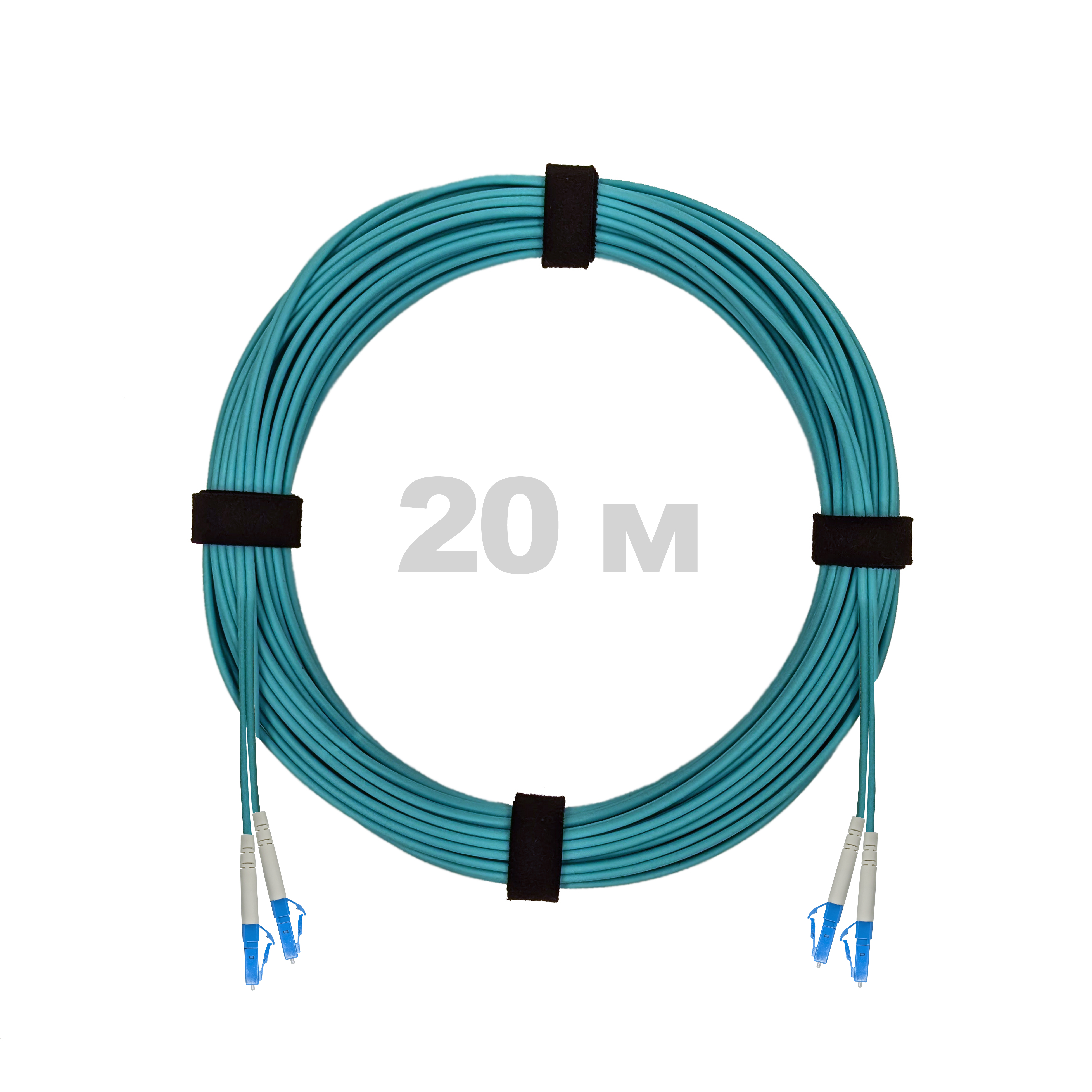 Патч-корд оптический армированный бронированный LC/UPC-LC/UPC MM (OM3) Duplex 3.0mm LSZH, 20 м.