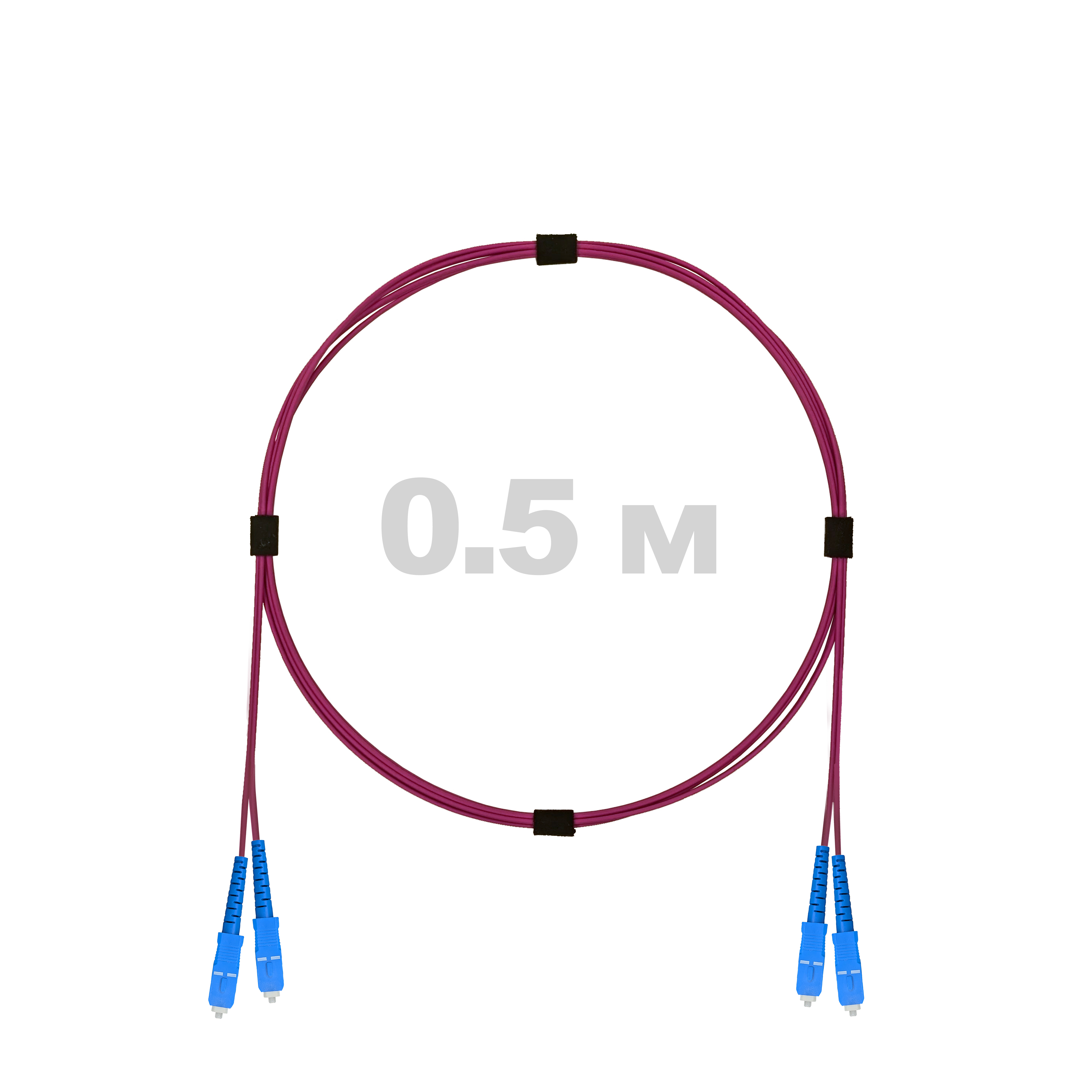 Патч-корд оптический армированный бронированный SC/UPC-SC/UPC MM (OM4) Duplex 2.0mm LSZH, 0.5 м.