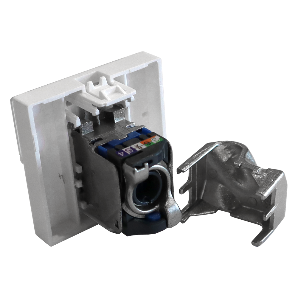 Вставка Mosaic 45x45, RJ-45 STP, кат.6, со шторкой и увеличенным окном маркировки, белая__
