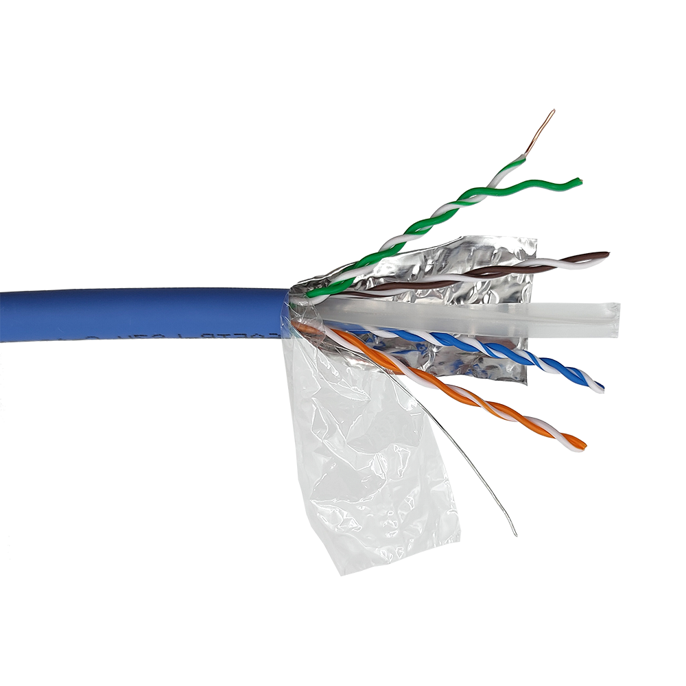 Кабель LANMASTER FTP, 4 пары, кат. 6A, с перегородкой, 500Mhz, LSZH, синий, 305 м__