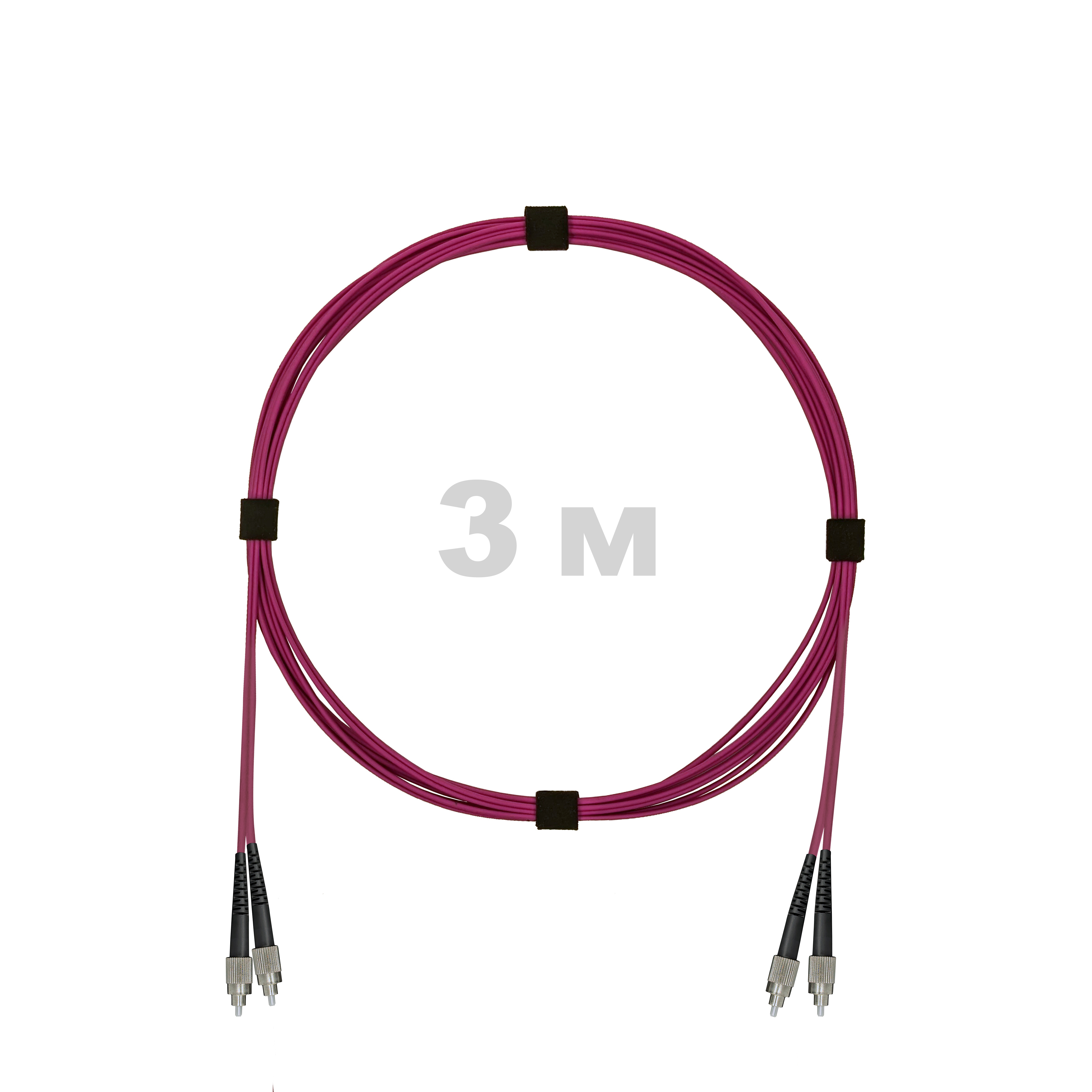 Патч-корд оптический армированный бронированный FC/UPC-FC/UPC MM (OM4) Duplex 3.0mm LSZH, 3 м.