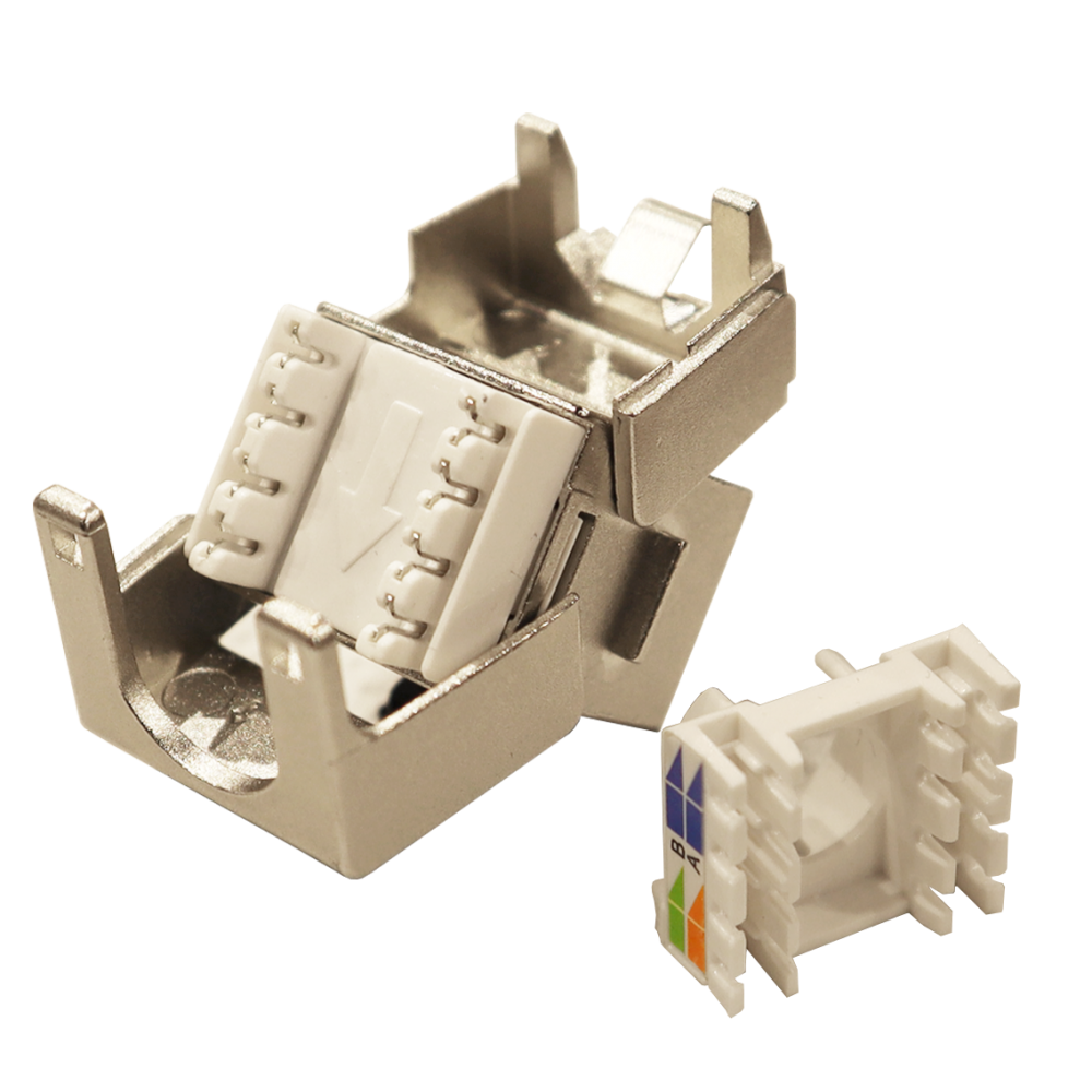 Модуль Keystone, RJ45, кат.6A, STP, 180 градусов__