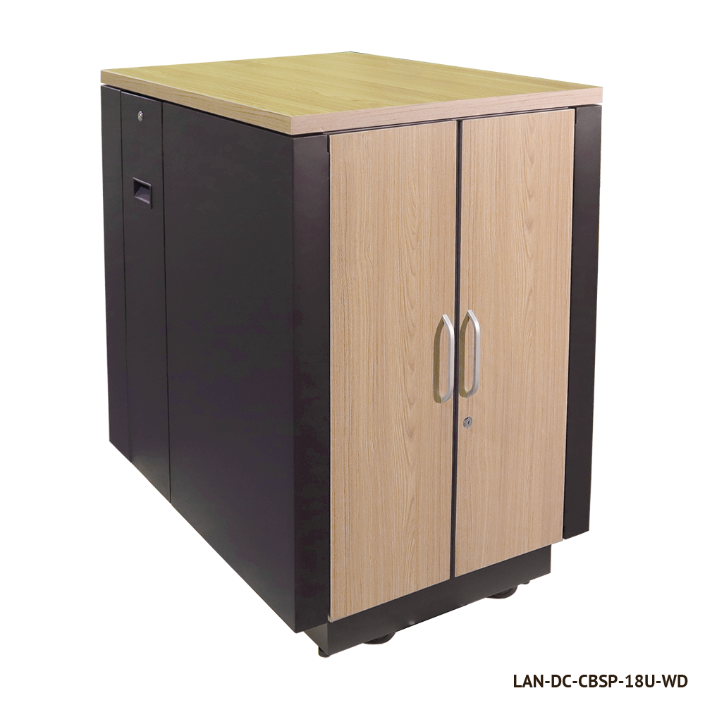 Шкаф LANMASTER SOUNDPROOF звукоизолированный 24U 750x1130 мм, отделка под дерево, цвет лиственница__