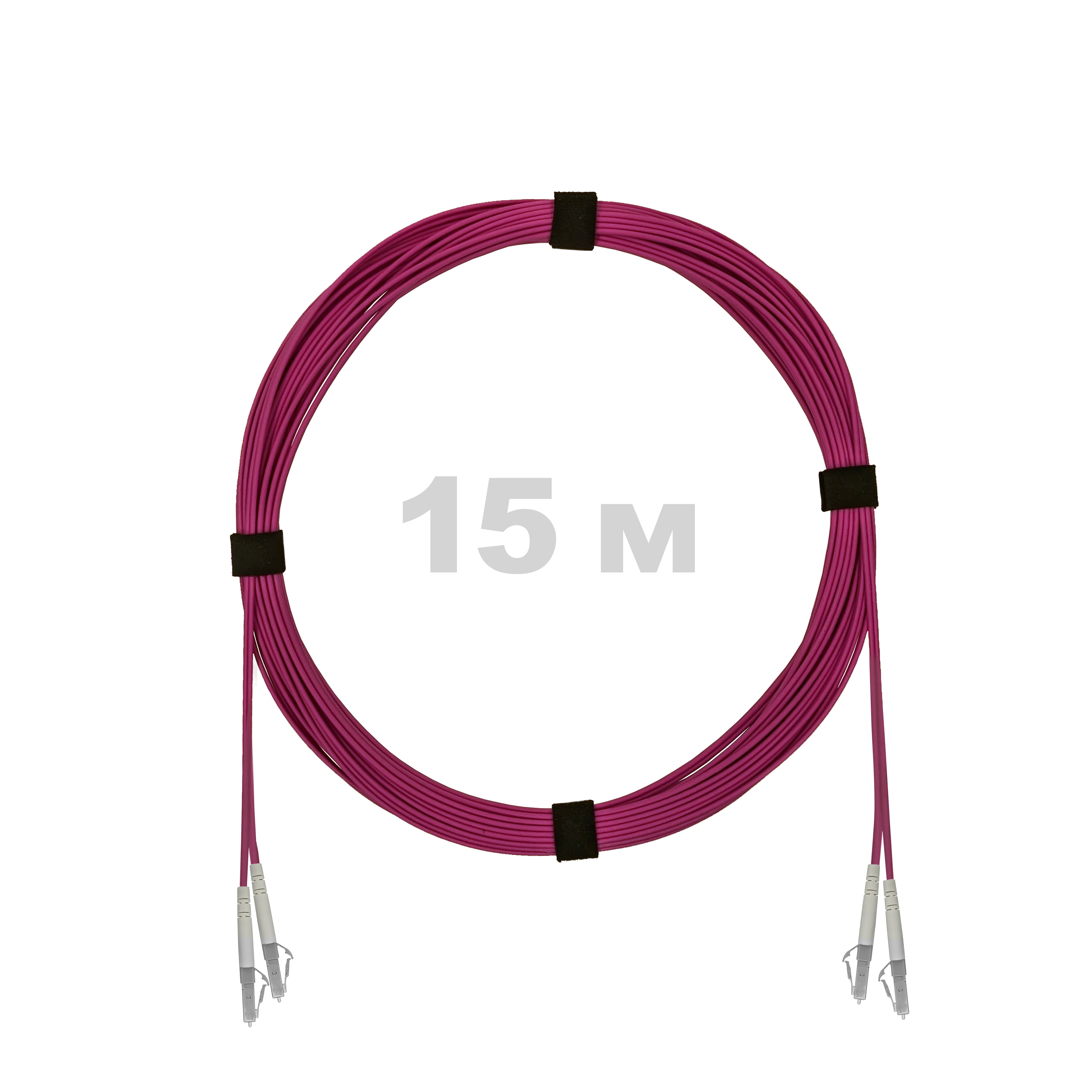 Патч-корд оптический армированный бронированный LC/UPC-LC/UPC MM (OM4) Duplex 2.0mm LSZH, 15 м.