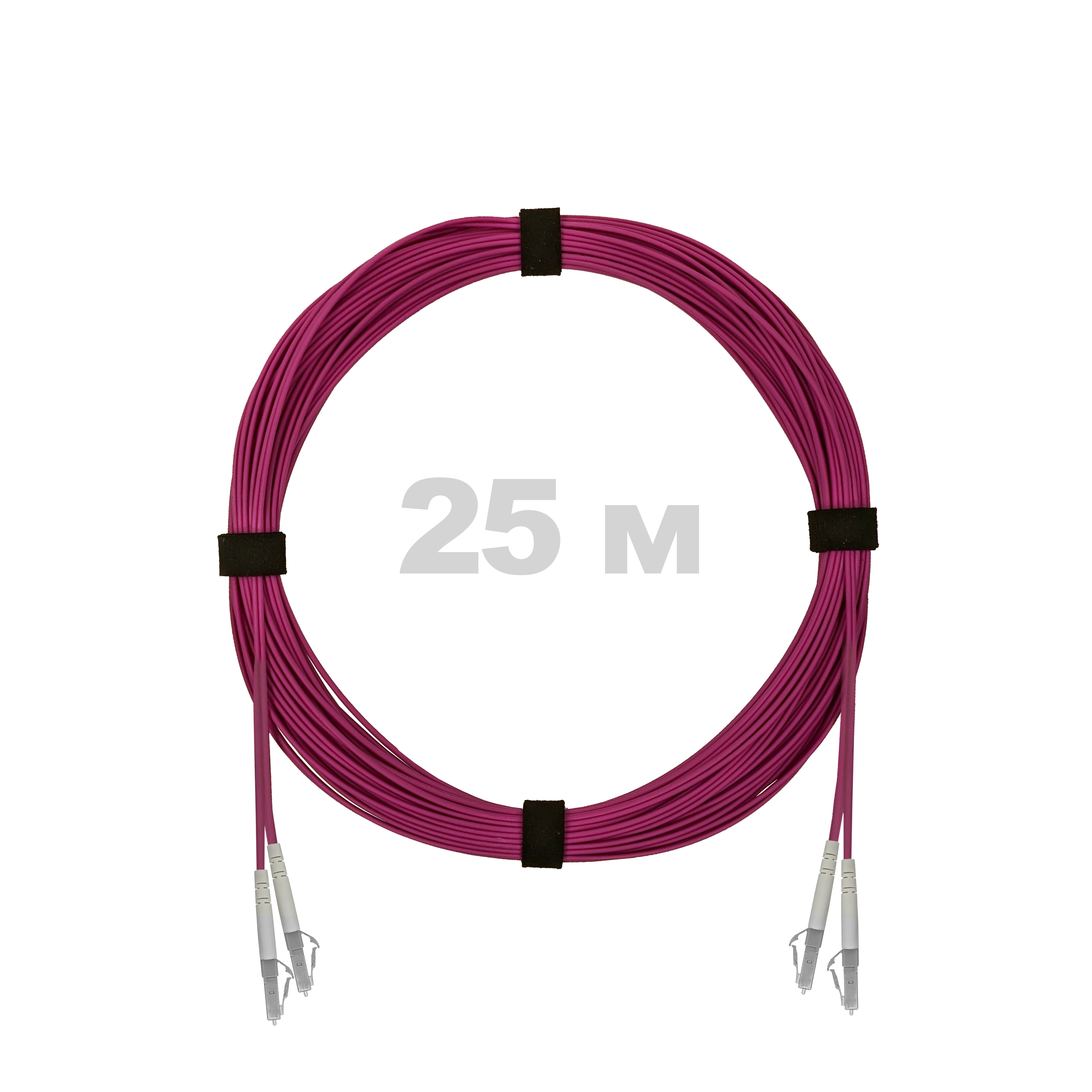 Патч-корд оптический LC/UPC-LC/UPC MM (OM4) 3mm duplex LSZH,  25 м.