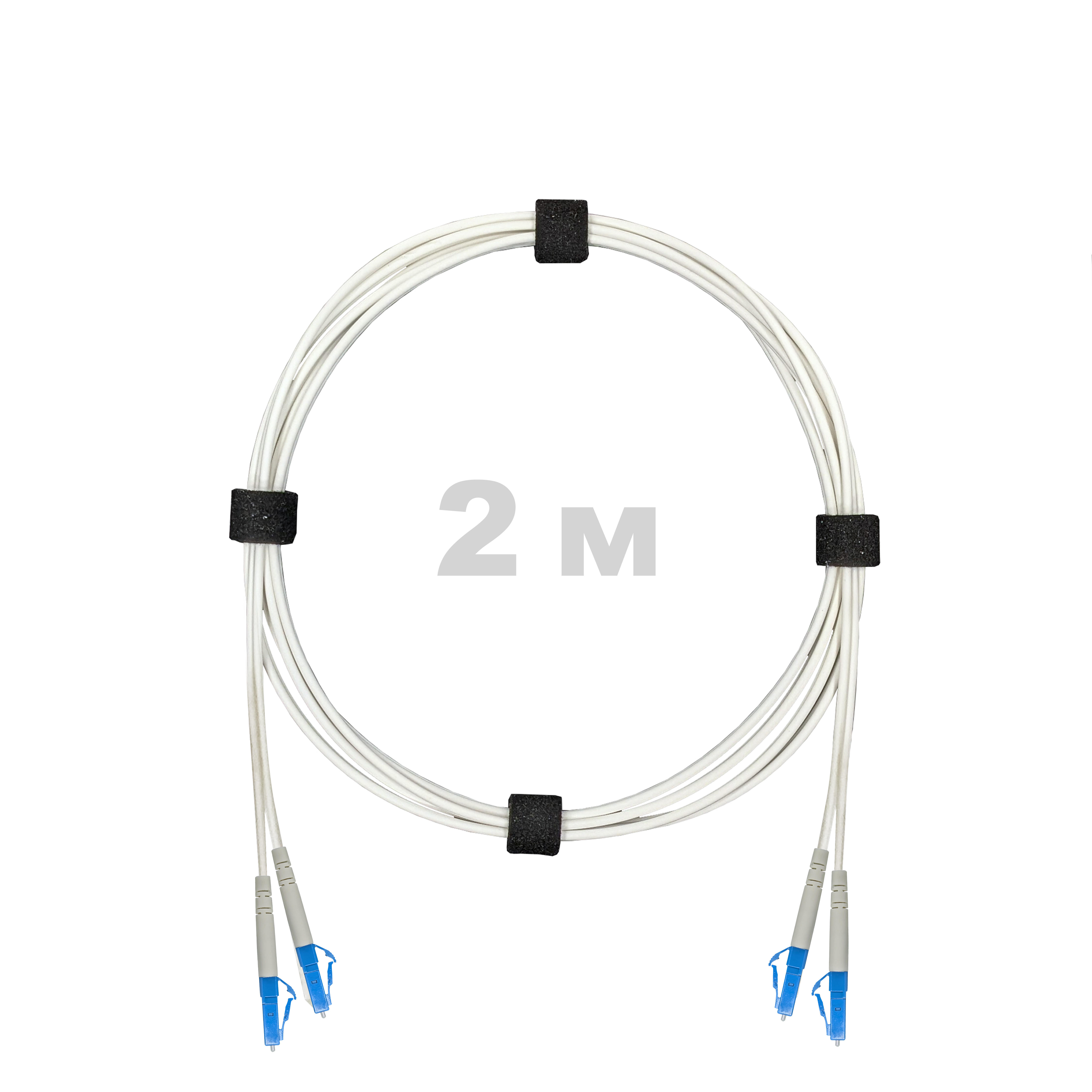 Патч-корд оптический армированный бронированный LC/UPC-LC/UPC SM (G.657A1) Duplex 2.0mm LSZH, ,белый, 2 м.