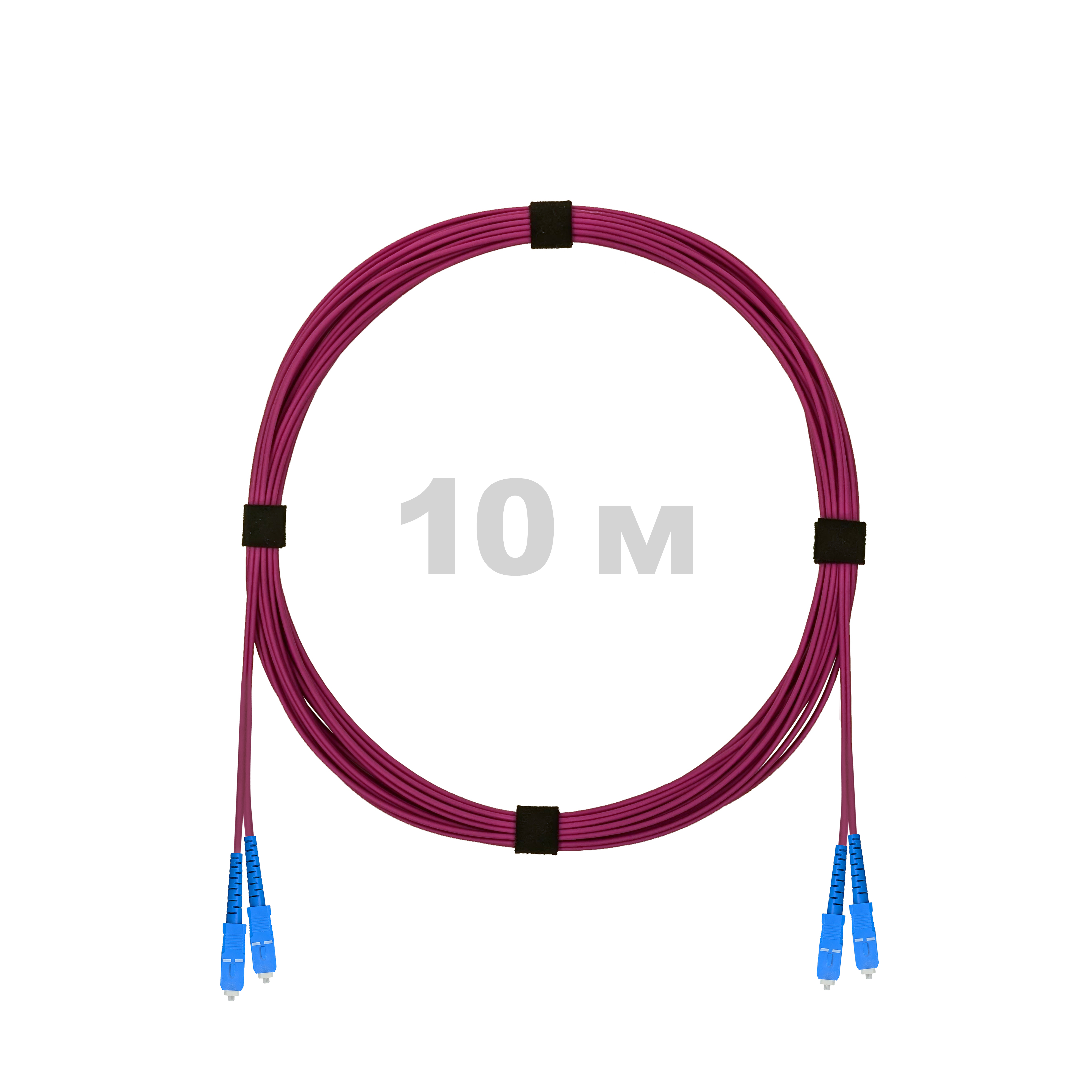 Патч-корд оптический SC/UPC-SC/UPC MM (OM4) 3mm duplex LSZH,  10 м.