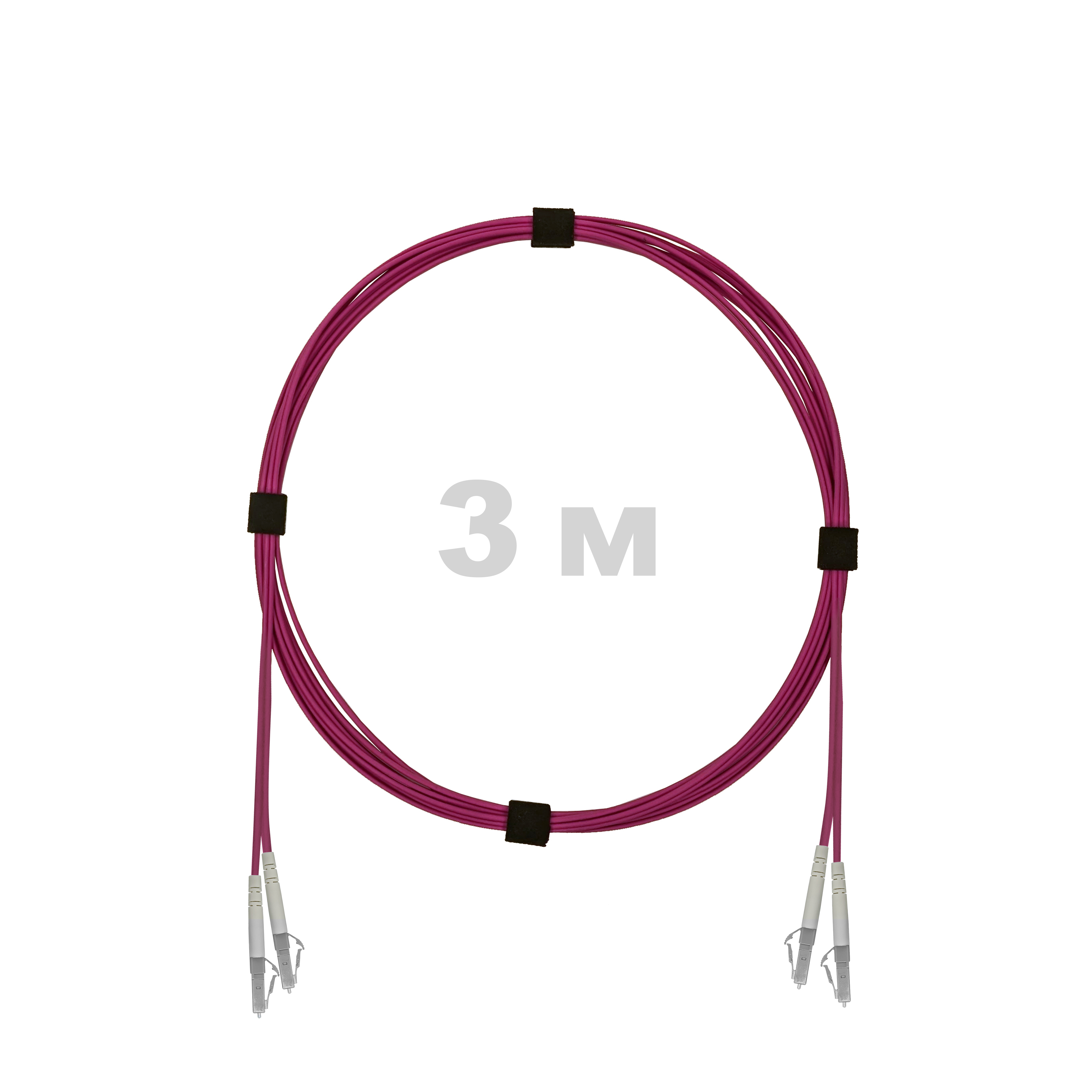 Патч-корд оптический LC/UPC-LC/UPC MM (OM4) 2mm duplex LSZH,  3 м.