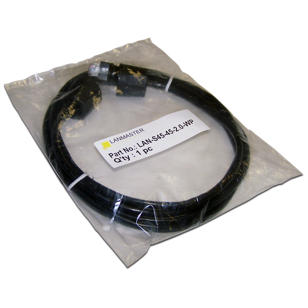 Индустриальный патч-корд LANMASTER FTP cat.5e, IP68, 1.0 м, черный__