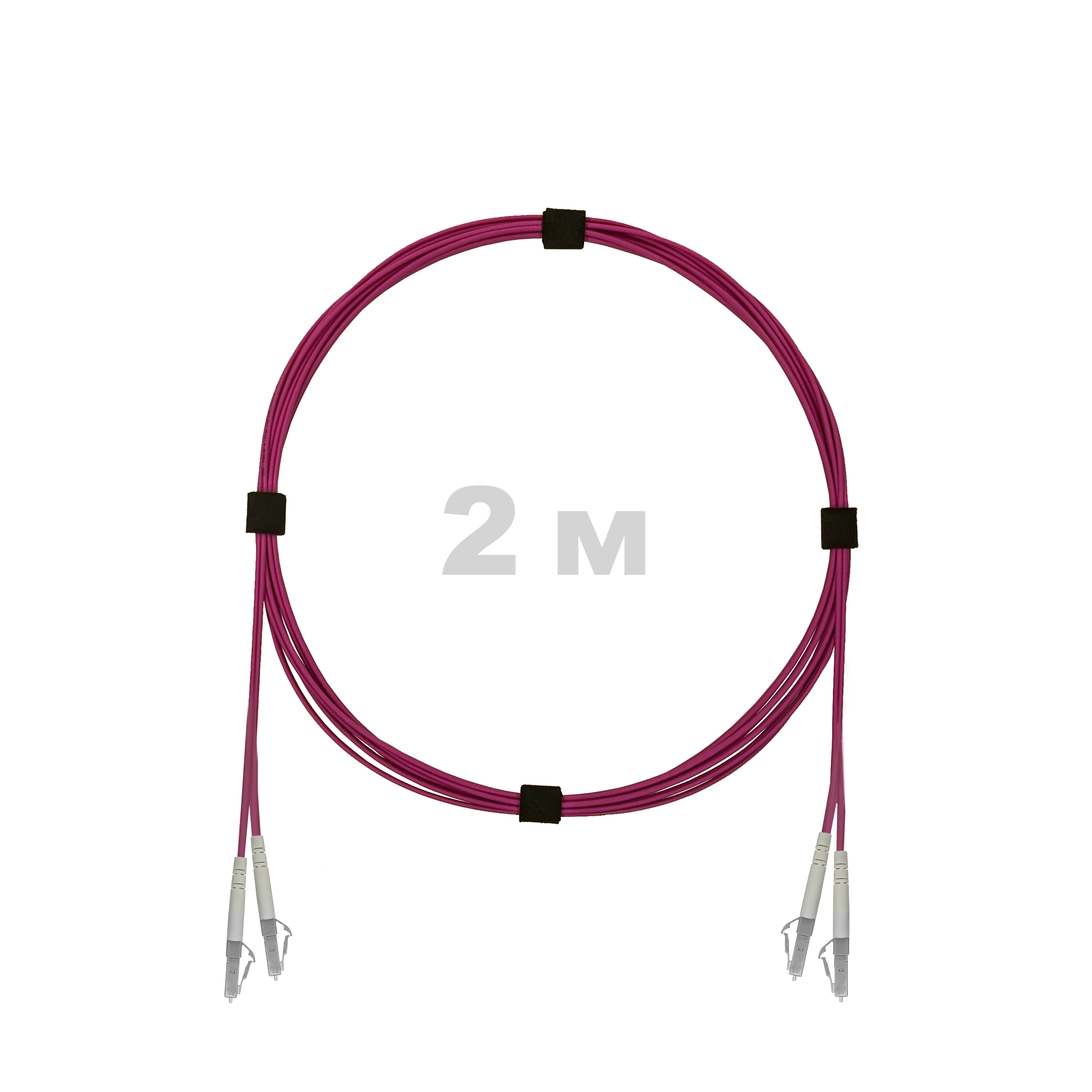 Патч-корд оптический армированный бронированный LC/UPC-LC/UPC MM (OM4) Duplex 2.0mm LSZH, 2 м.
