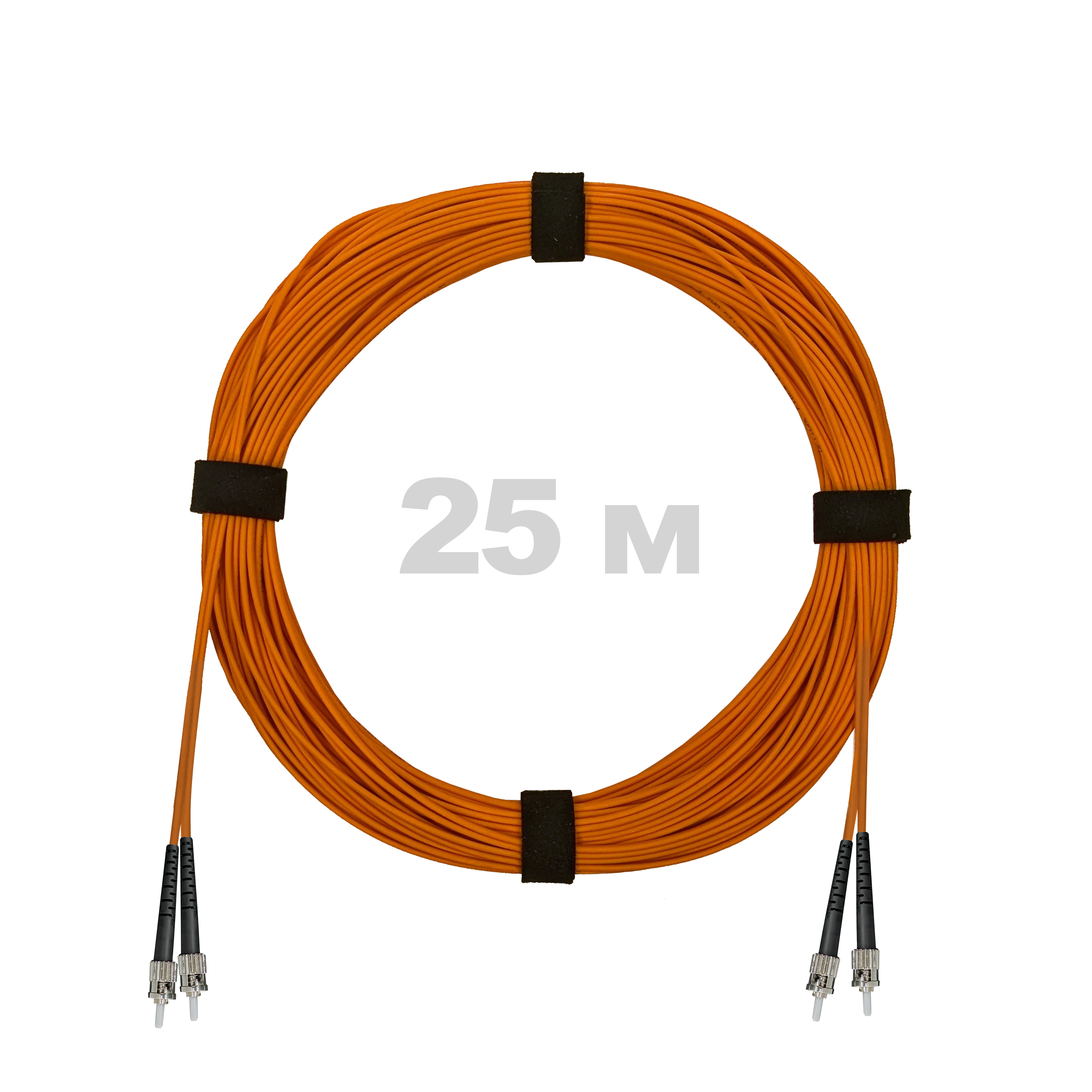 Патч-корд оптический ST/PC-ST/PC MM (OM2) 2mm duplex LSZH,  25 м.
