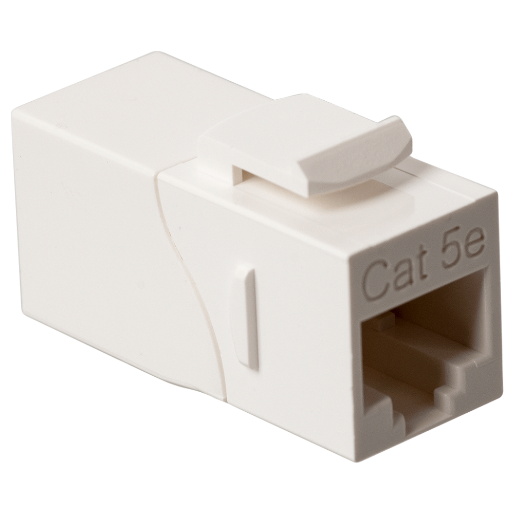 Повторитель портов RJ-45, неэкранированный, 90 градусов, кат.5E, формата Keystone, белый