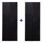 Комплект дверей 42U, 600 мм, черный, передняя - распашная металл, задняя - распашная металл