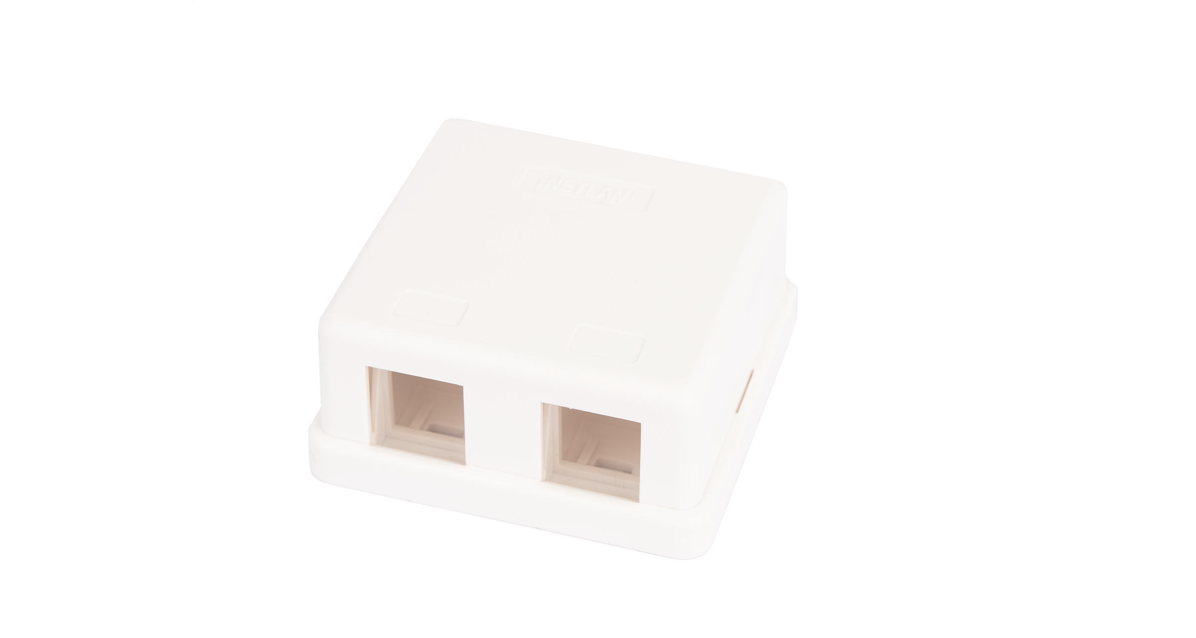 Корпус настенной розетки, на 2 порта, белый, 10 шт.__