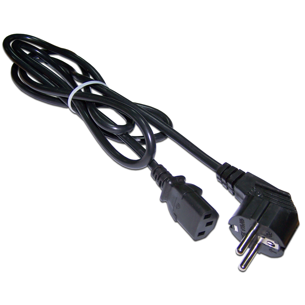 Шнур питания C13-Schuko угловая, 3х0.75, 220В, 10А, белый, 1.8 метра