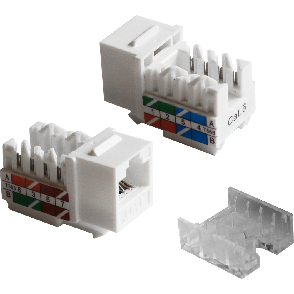 Модуль Keystone RJ45, Cat.6, UTP, 90 градусов, белый__