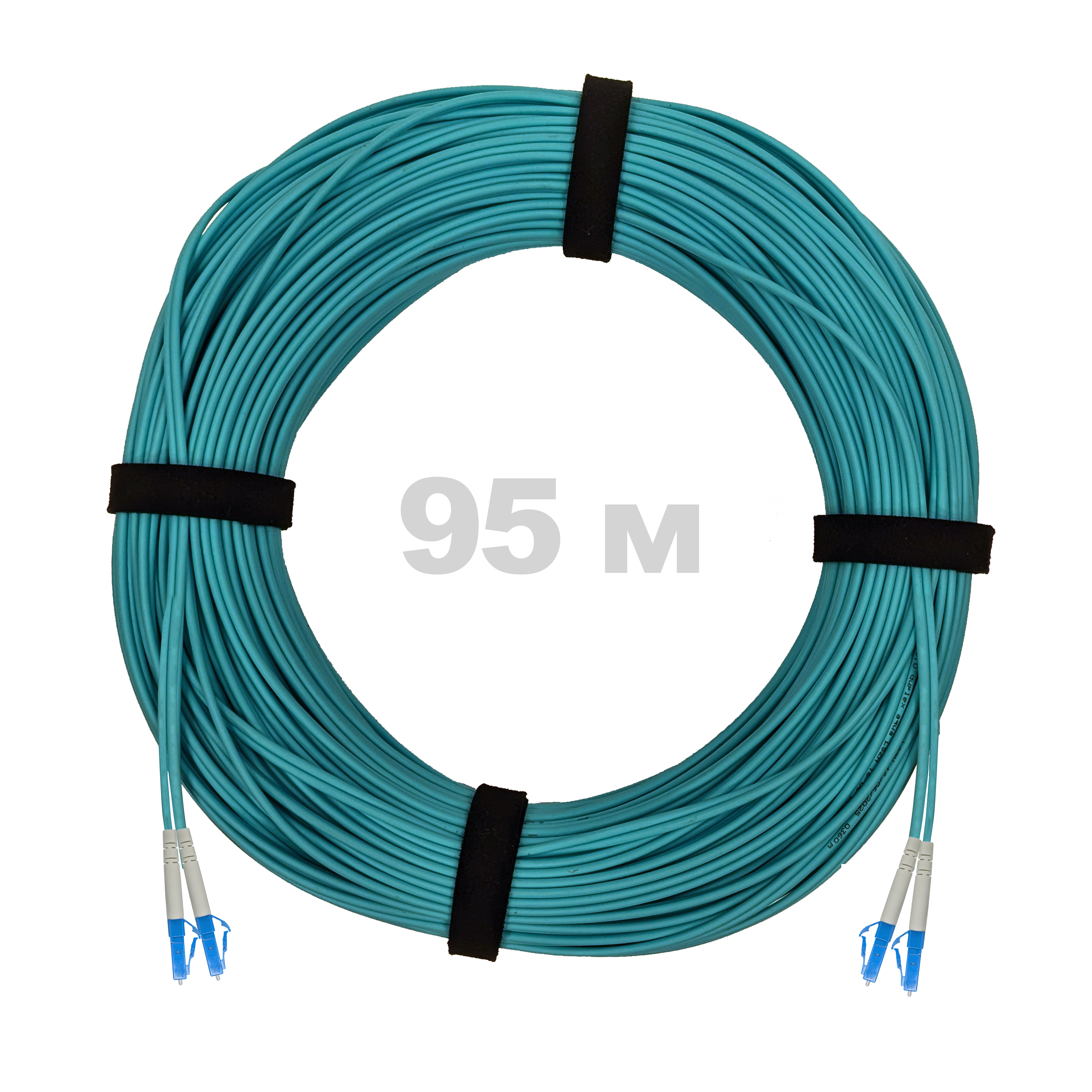 Патч-корд оптический LC/UPC-LC/UPC MM (OM3) 3mm duplex LSZH,  95 м.